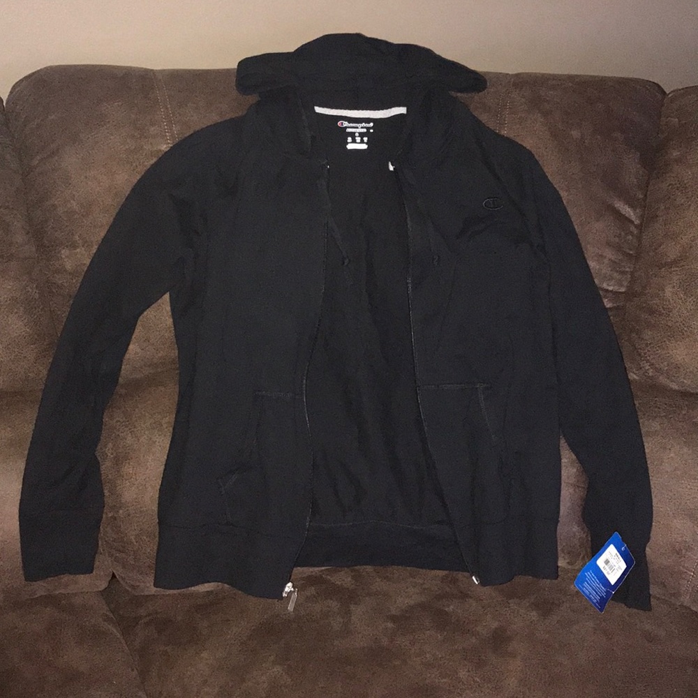 Size small black Campion zip up hoody jacket NWT